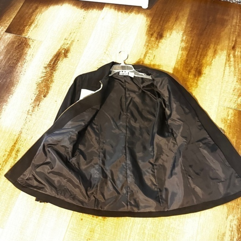 Newport News Styleworks Black White Jacket Women Small Zip Faux Pocket Lined VTG - Picture 4 of 10